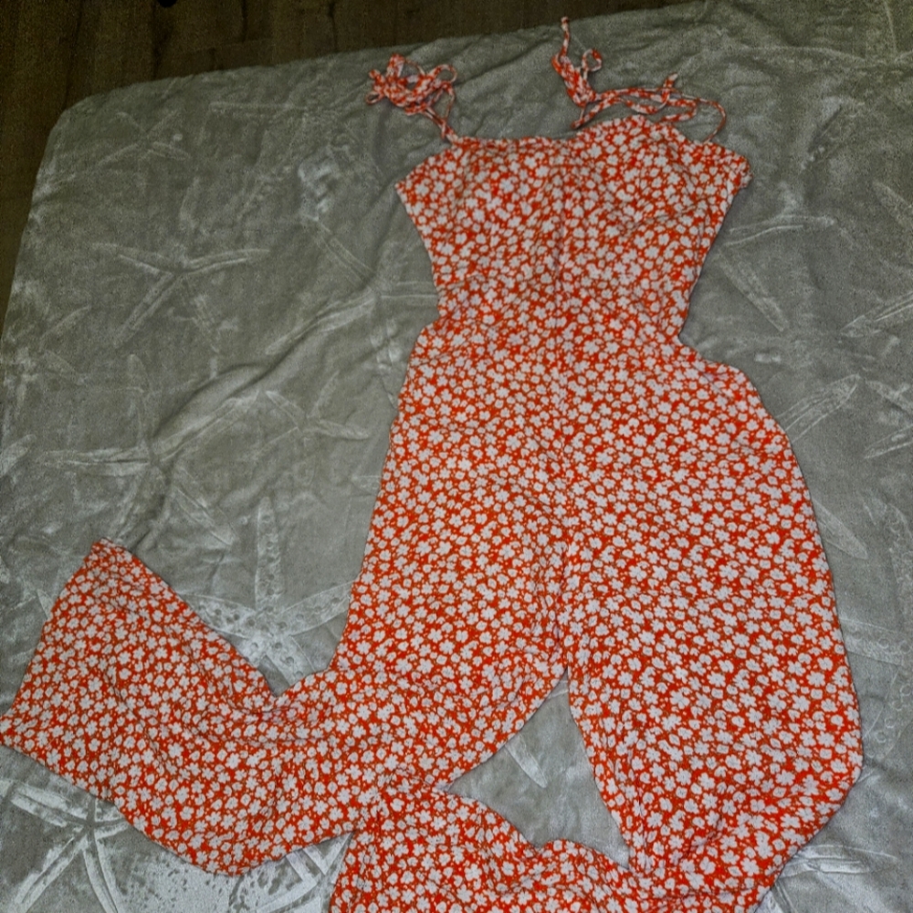 Floral Red Jumpsuit